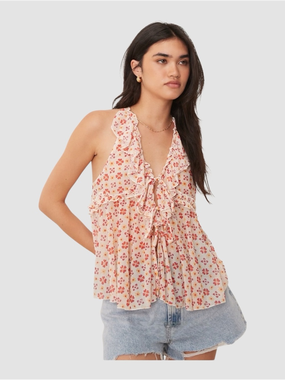 Free People Fearless Tie-Front Tank